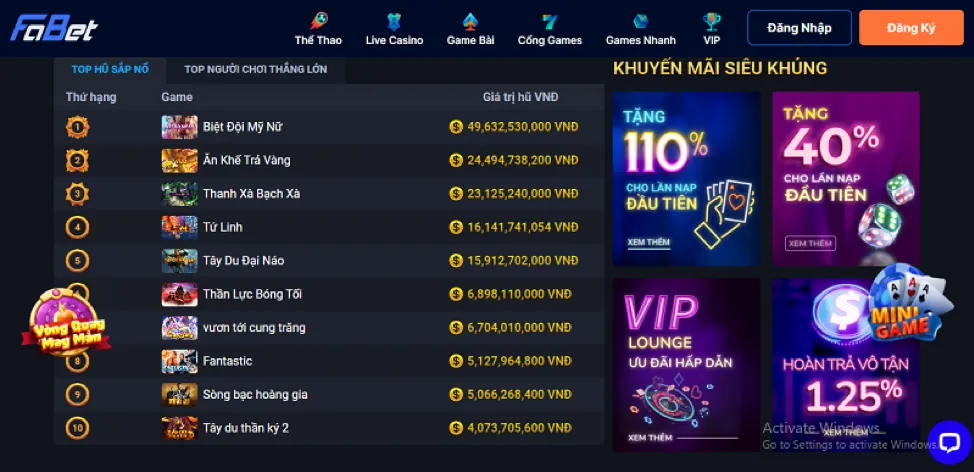 Ưu đãi chào mừng VIPWIN